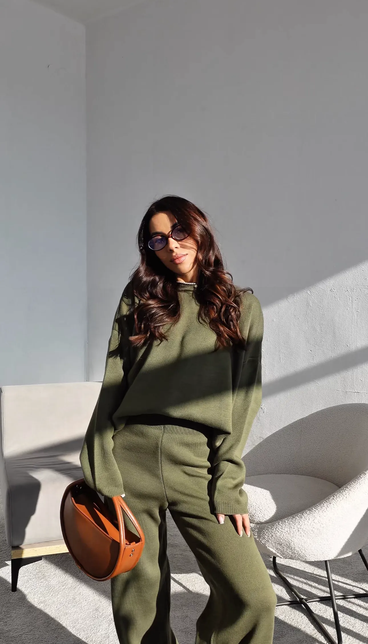 Сет от фино плетиво Comfy Olive Green - Image 2