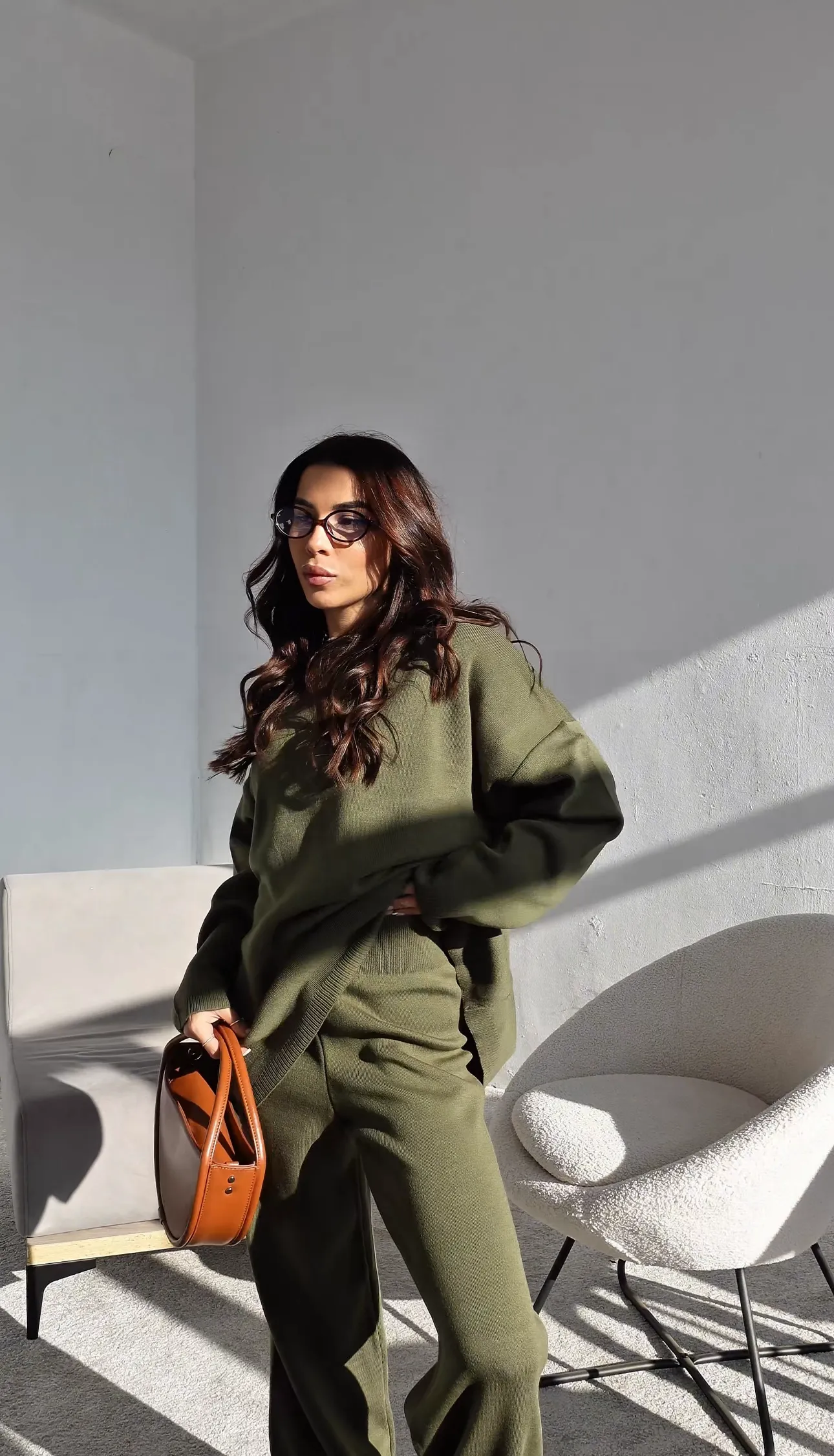 Сет от фино плетиво Comfy Olive Green - Image 1