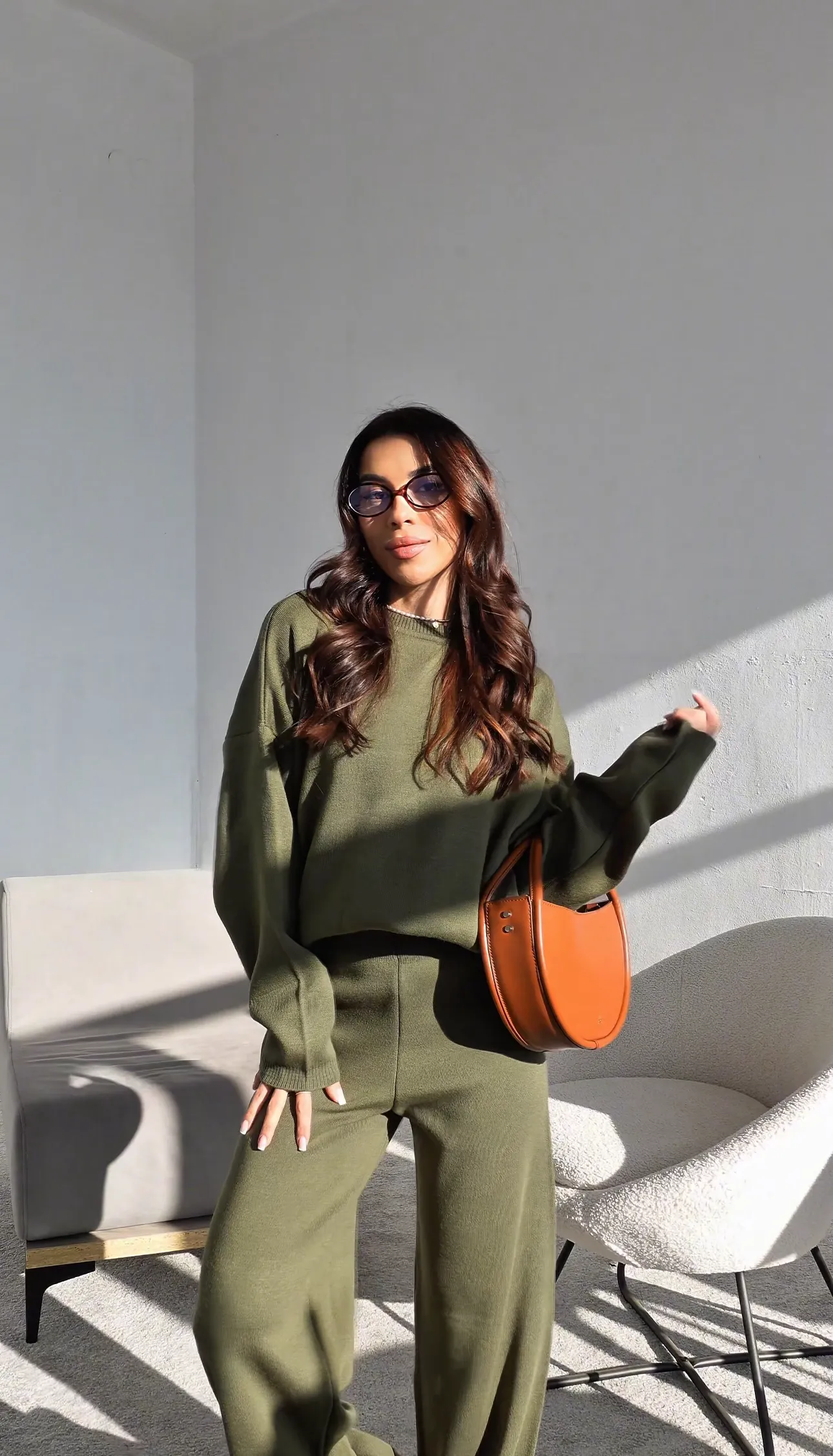 Сет от фино плетиво Comfy Olive Green - Image 5