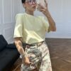 Тениска с подплънки •Butter Yellow• - Thumbnail Image 7
