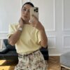 Тениска с подплънки •Butter Yellow• - Thumbnail Image 6
