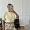 Тениска с подплънки •Butter Yellow• - Thumbnail Image 5