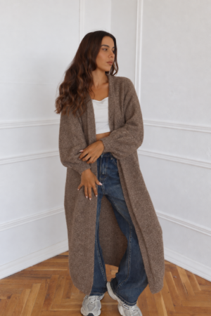 Дълга жилетка •Cardigan Soft• Mocha