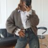 Cardigan Oxford Mocha - Thumbnail Image 4