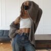 Mila Wool Cardigan /mocha/ - Thumbnail Image 6