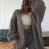 Mila Wool Cardigan /mocha/ - Thumbnail Image 5