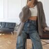 Mila Wool Cardigan /mocha/ - Thumbnail Image 4