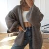 Mila Wool Cardigan /mocha/ - Thumbnail Image 2