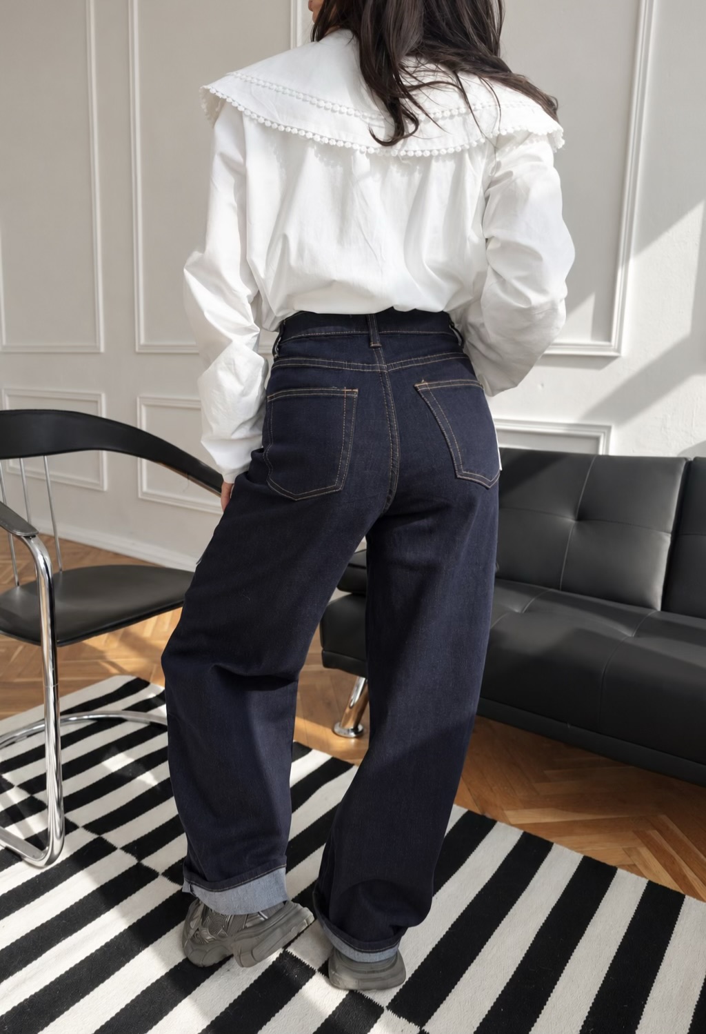 Еластичен деним Indigo Barel Jeans - Image 5
