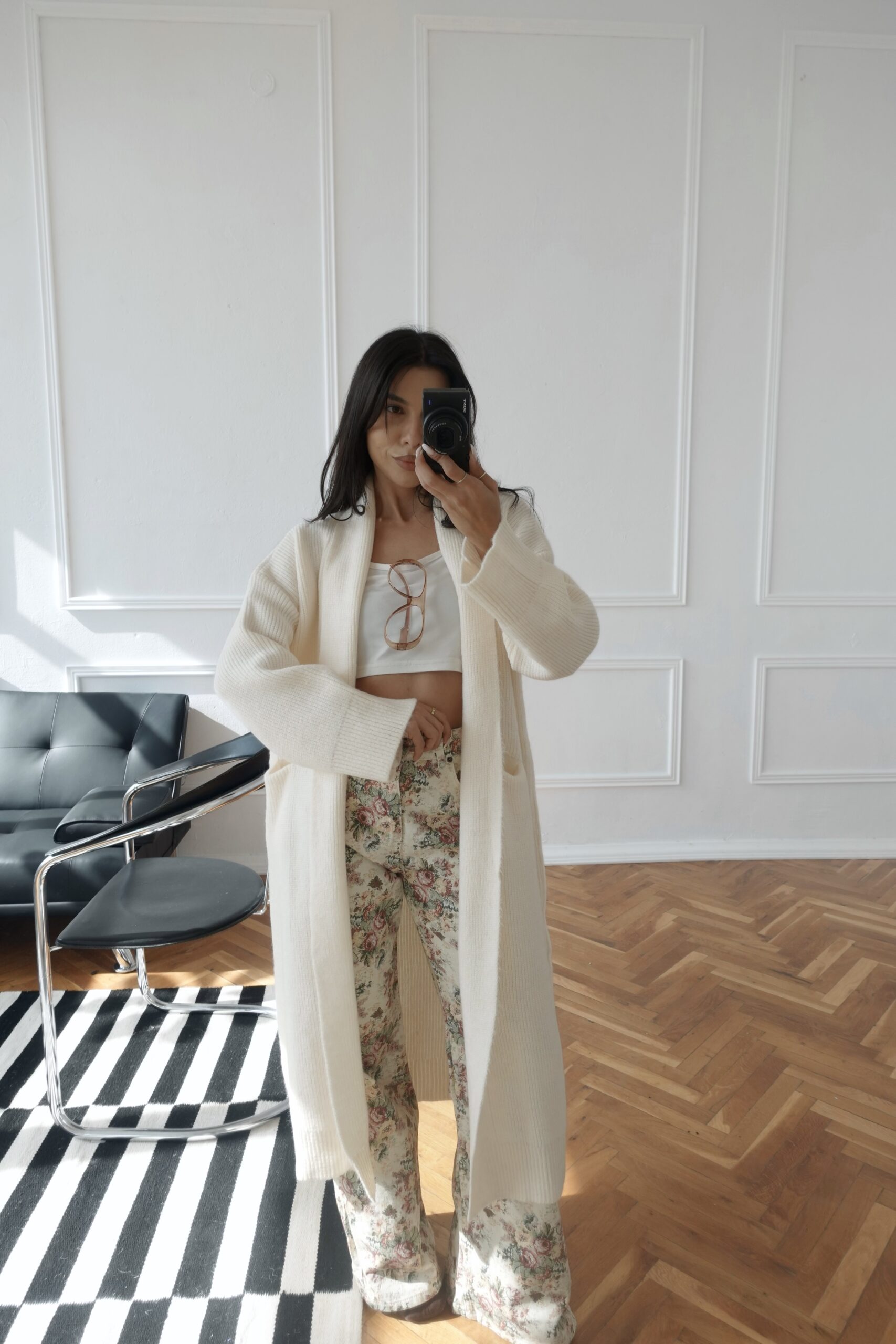 Ecru Knitted Cardigan - Image 1